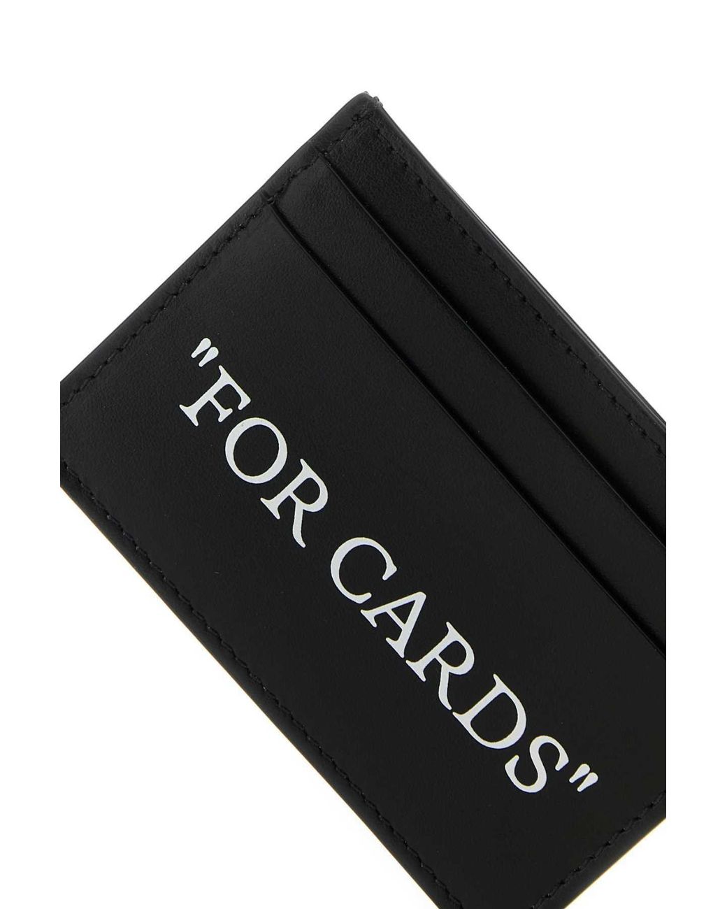 Off-White c/o Virgil Abloh Black Quote Print Card Holder Wallet for men