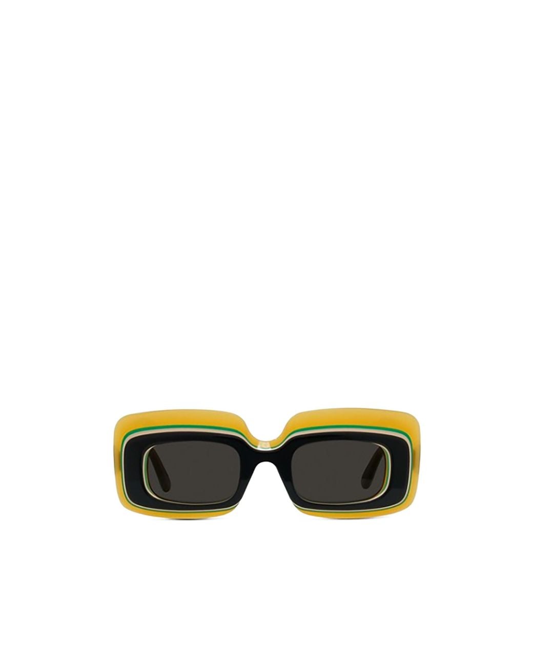 Loewe Yellow Rectangular Frame Sunglasses