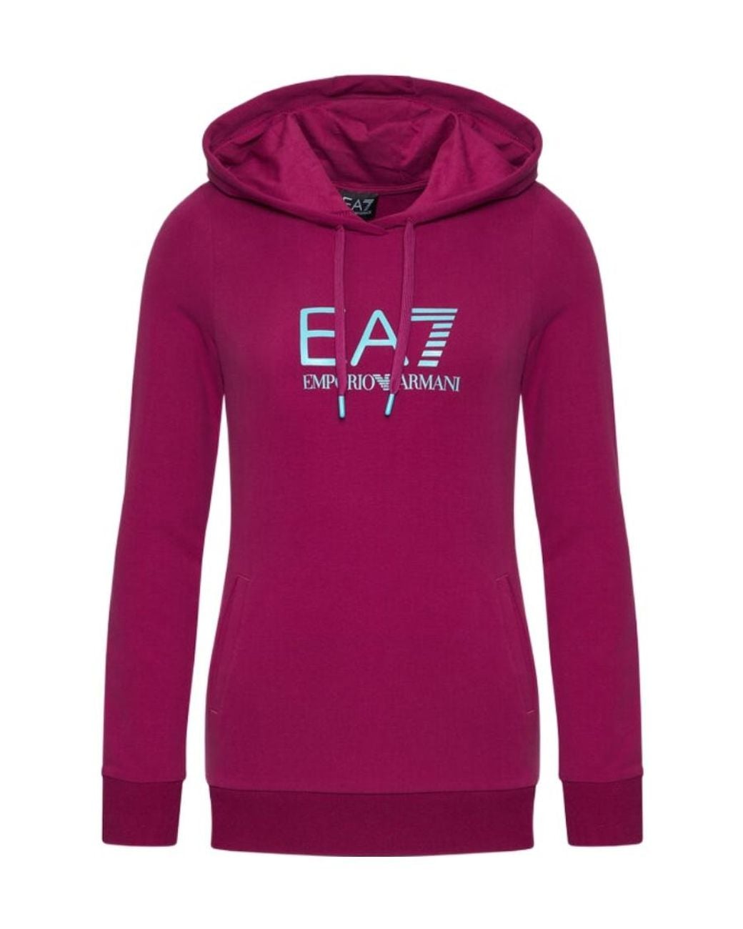 EA7 Purple Logo Detail Hoodie