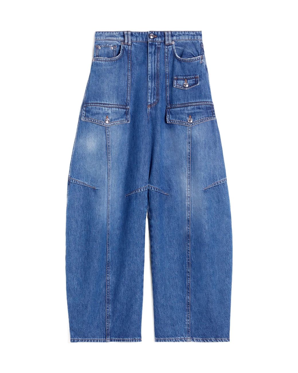 Sportmax Blue Violino Wide-Leg Cargo Jeans