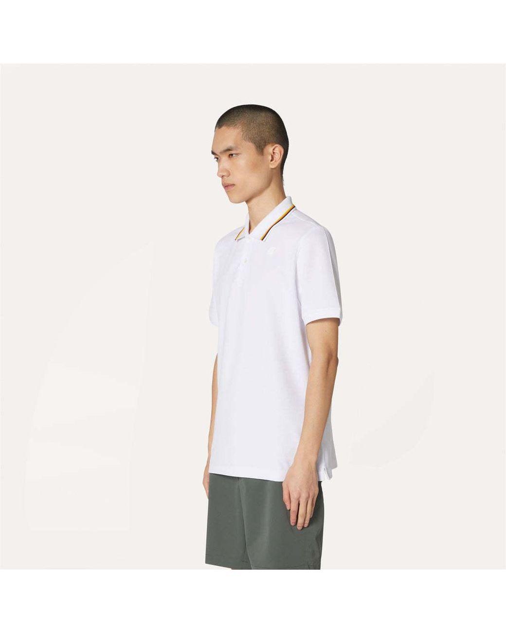 K-Way White Jud Pique Polo Shirt for men