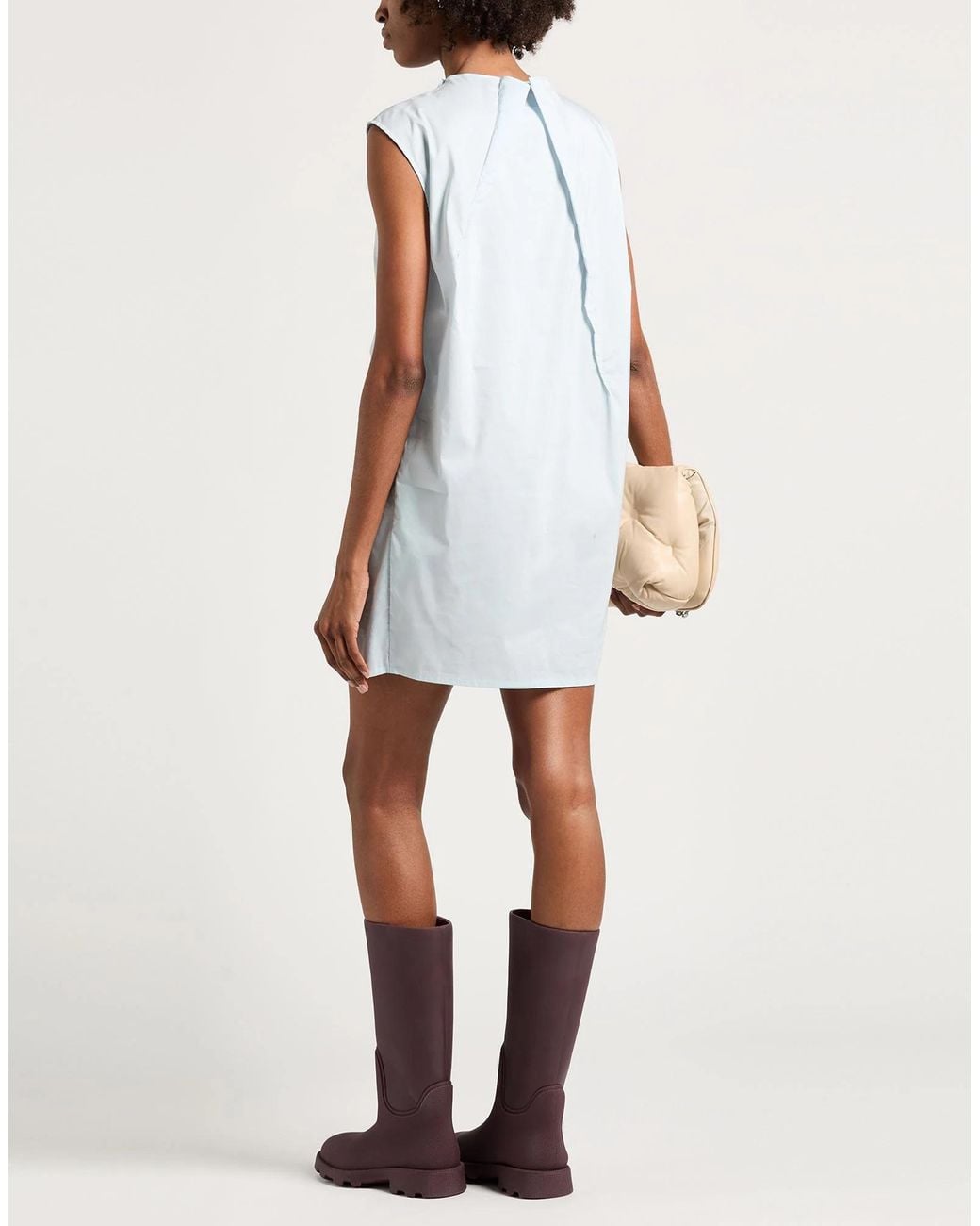 MM6 by Maison Margiela Blue Sleeveless Ruched Dress