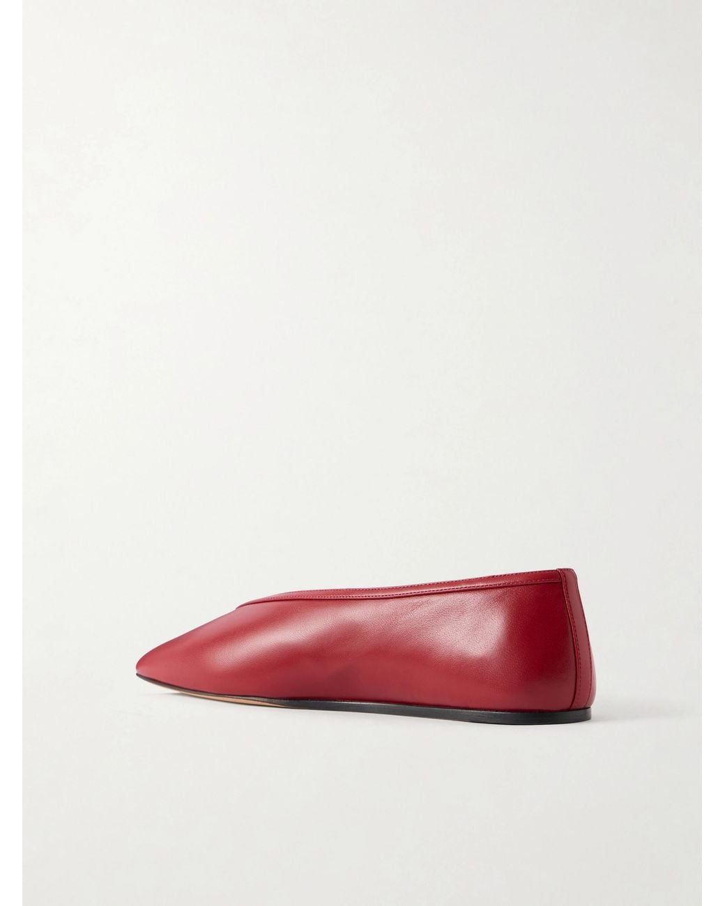 Le Monde Beryl Red Luna Leather Ballet Flats