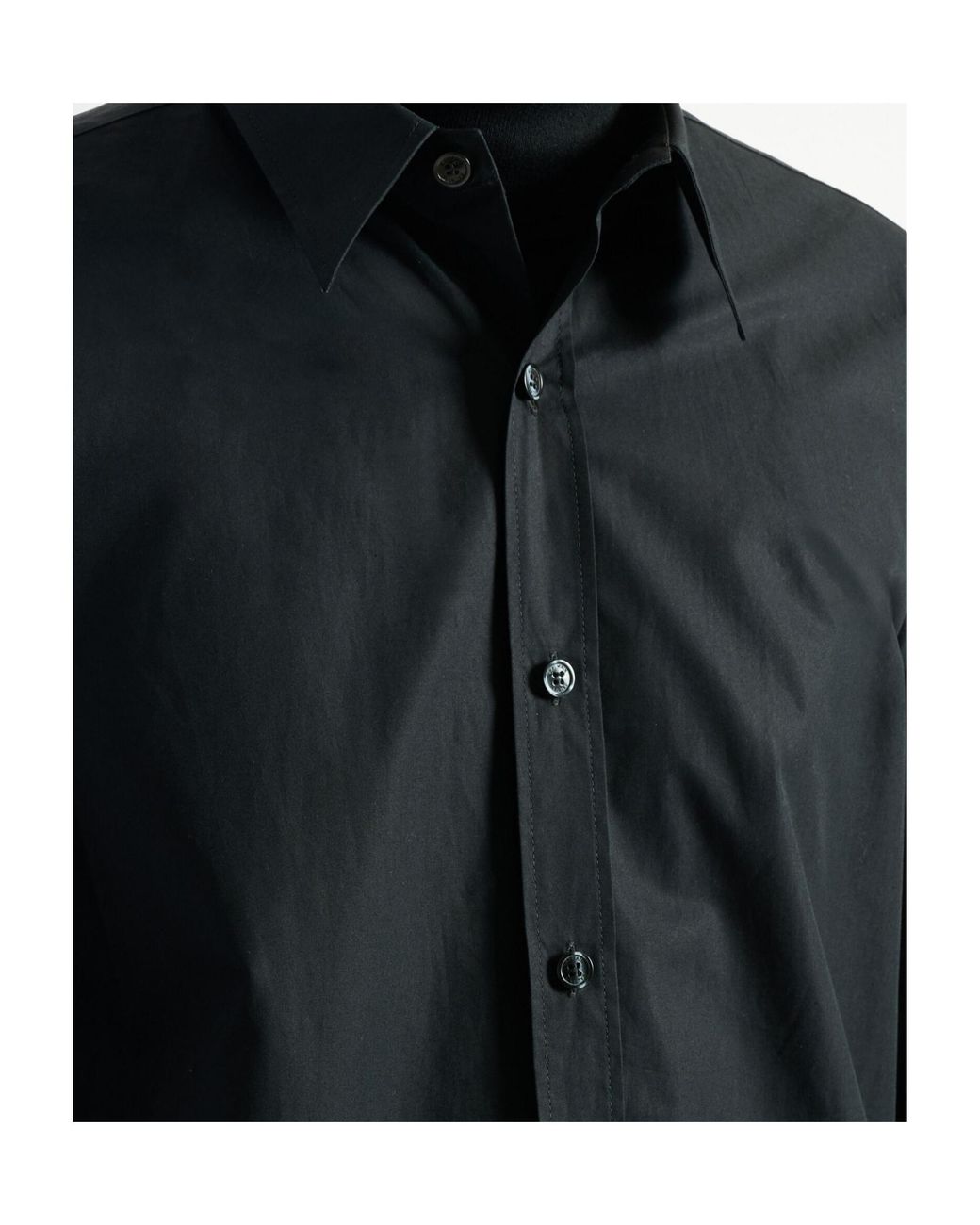 Balmain Black Logo-Patch Long-Sleeve Shirt for men