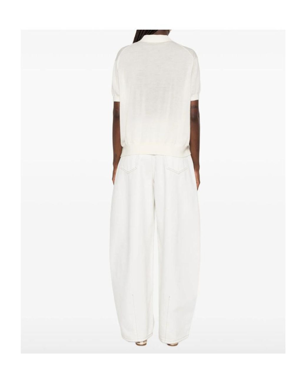 FRAME White Cashmere Polo Shirt