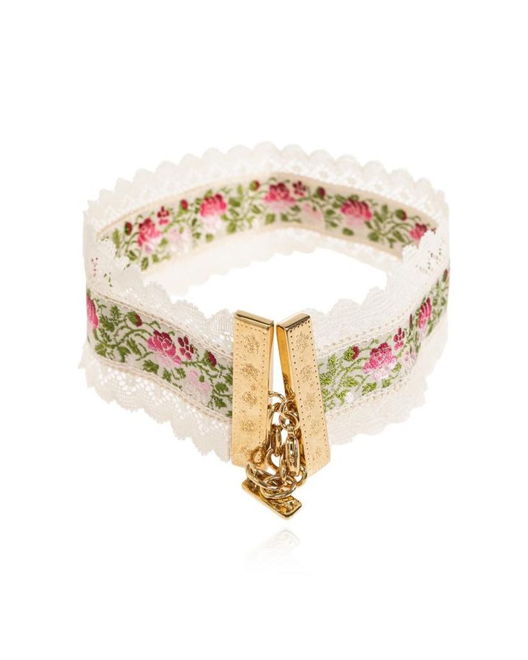 Chloé White Chloé Folk Floral Choker Necklace
