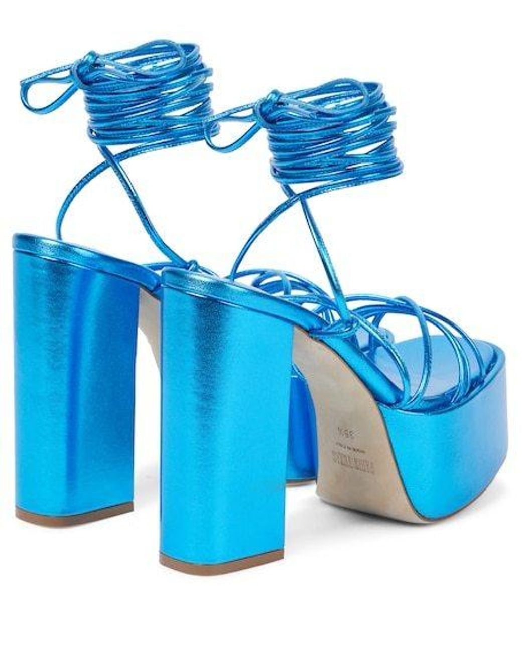 Paris Texas Blue Malena 130 Leather Platform Sandals