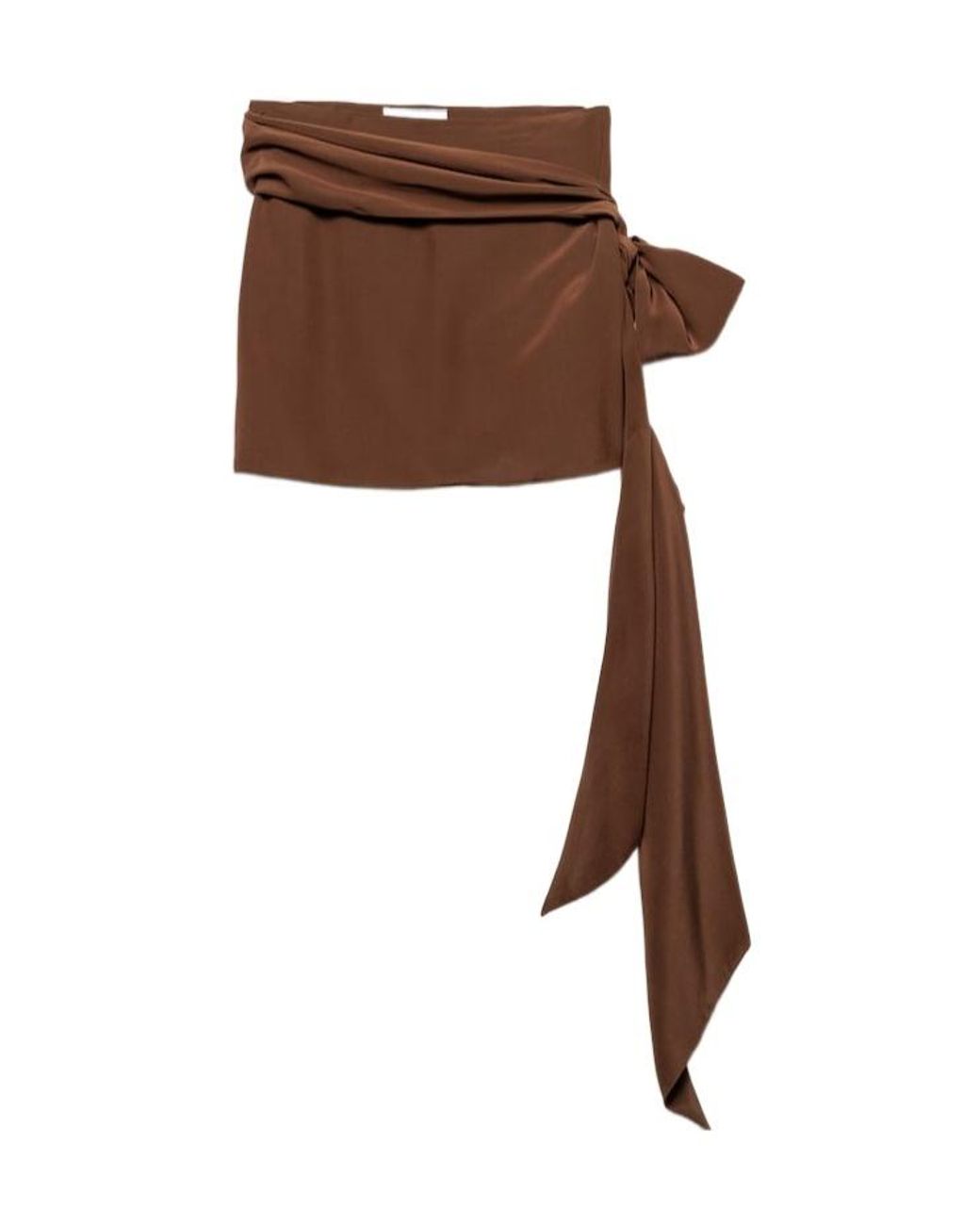 ミニスカート Prada Brown Crepe Mini Skirt Prada Crepe De Chine Draped Mini Skirt in Brown | Lyst