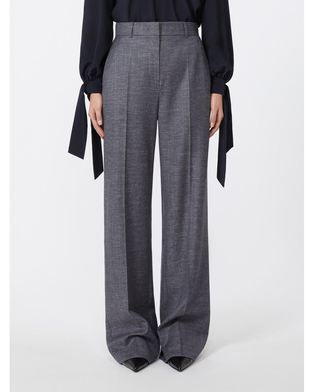 Max Mara Blue Studio Eziana Straight Leg Pants