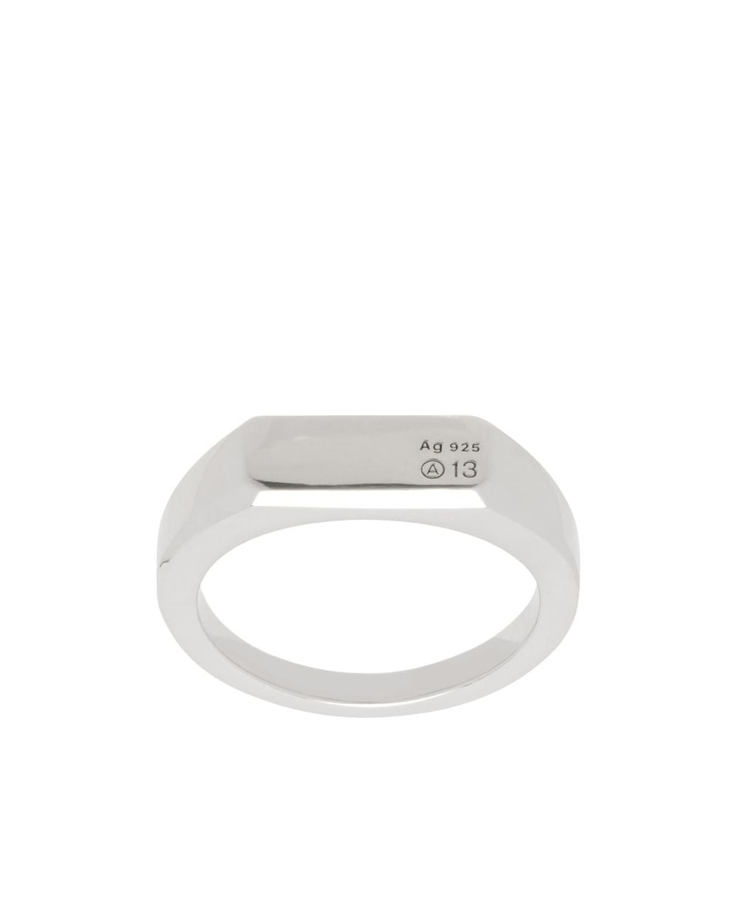 NUMBERING White Signet Ring for men