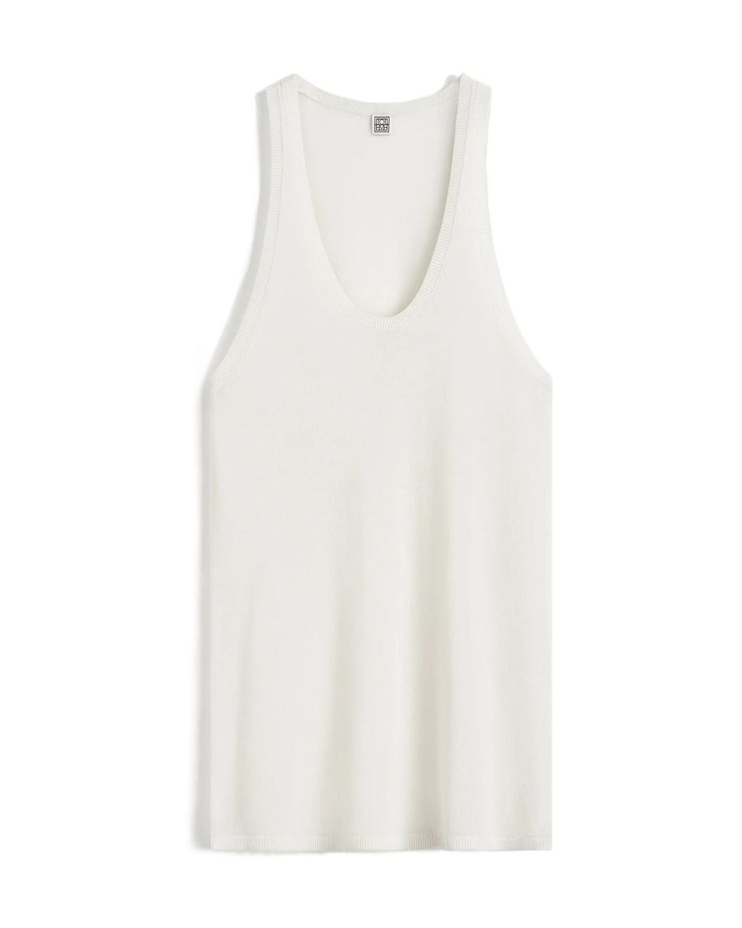 Totême White Totême Sleeveless Knitted Tank Top