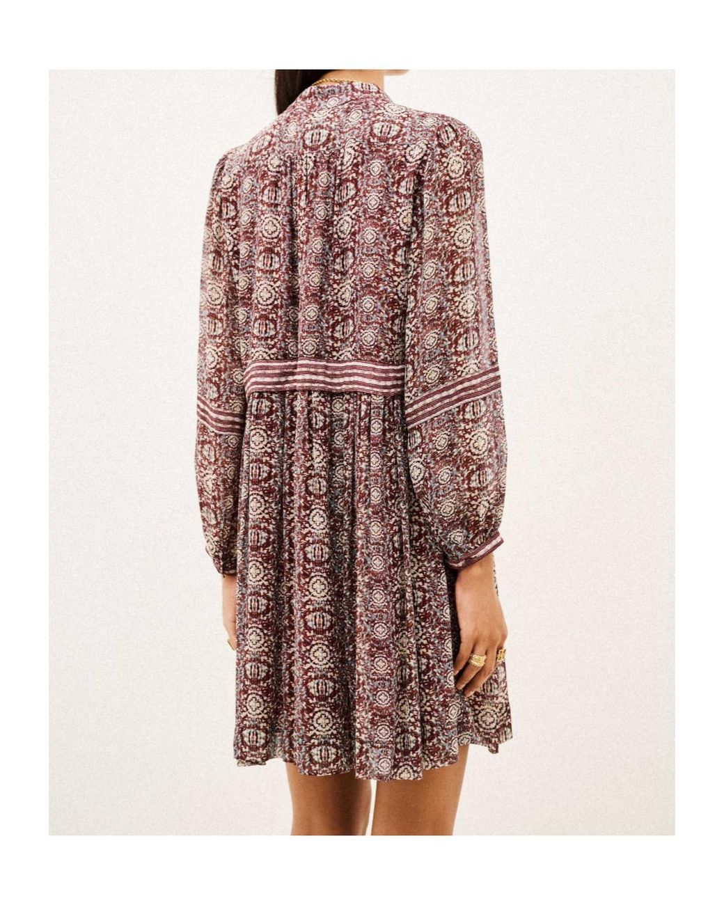 Ba&sh Brown V-Neck Printed Dress
