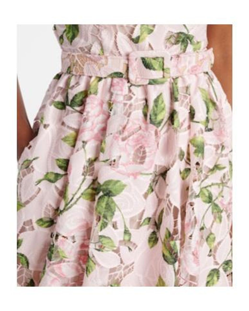 Oscar de la Renta White Floral Guipure Cocktail Dress