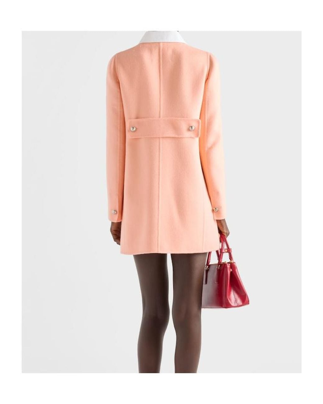 Prada Pink Double-Breasted Lightweight Cashmere Peacoat