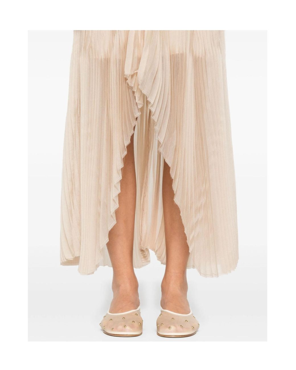 Forte_forte Natural Asymmetric Midi Skirt