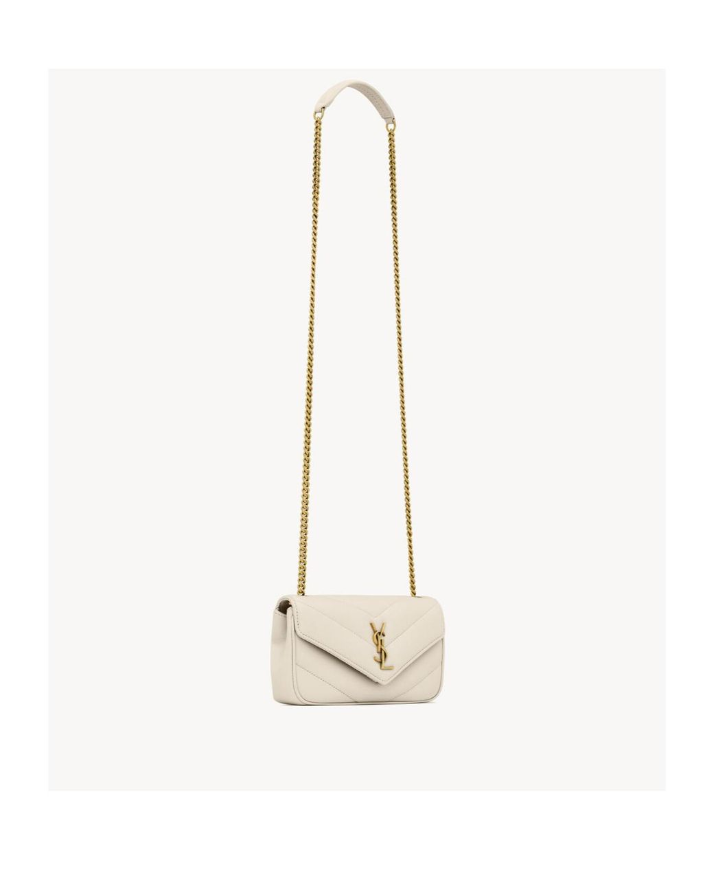Saint Laurent Metallic Loulou Logo Plaque Mini Shouler Bag