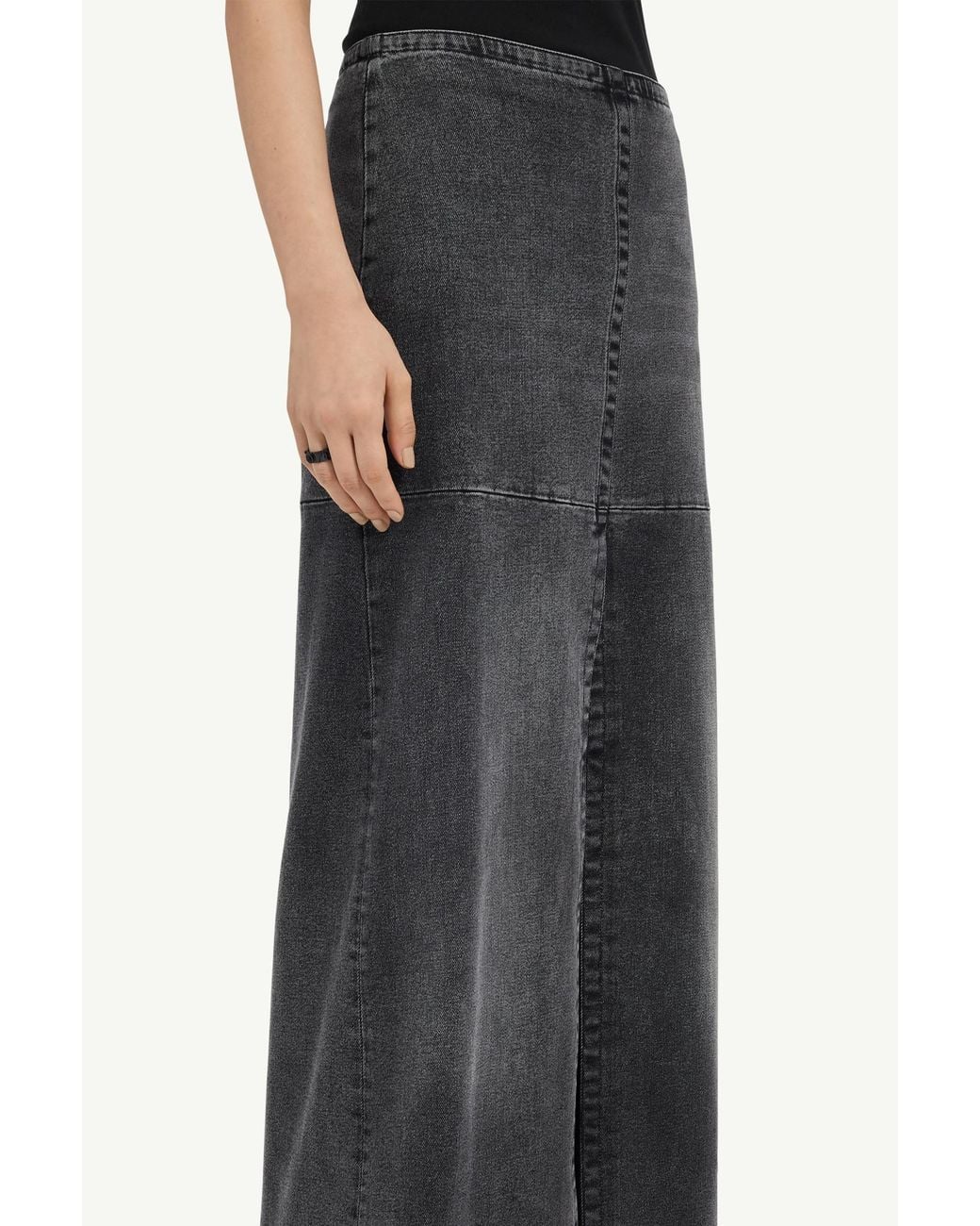 MM6 by Maison Margiela Gray Long Denim Skirt