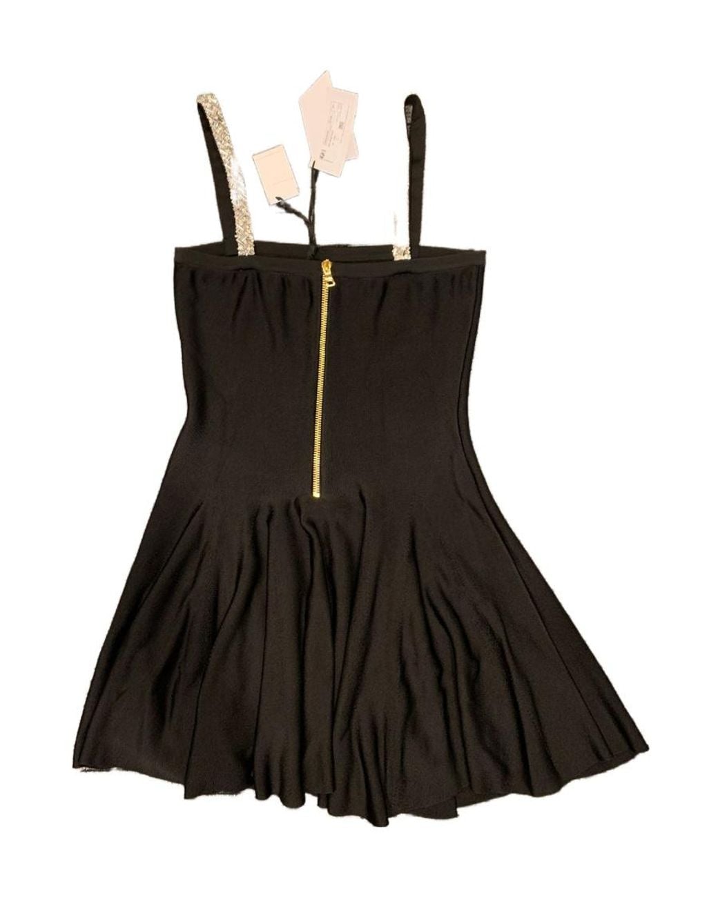 Balmain Black Thin Shoulder Strap Dress