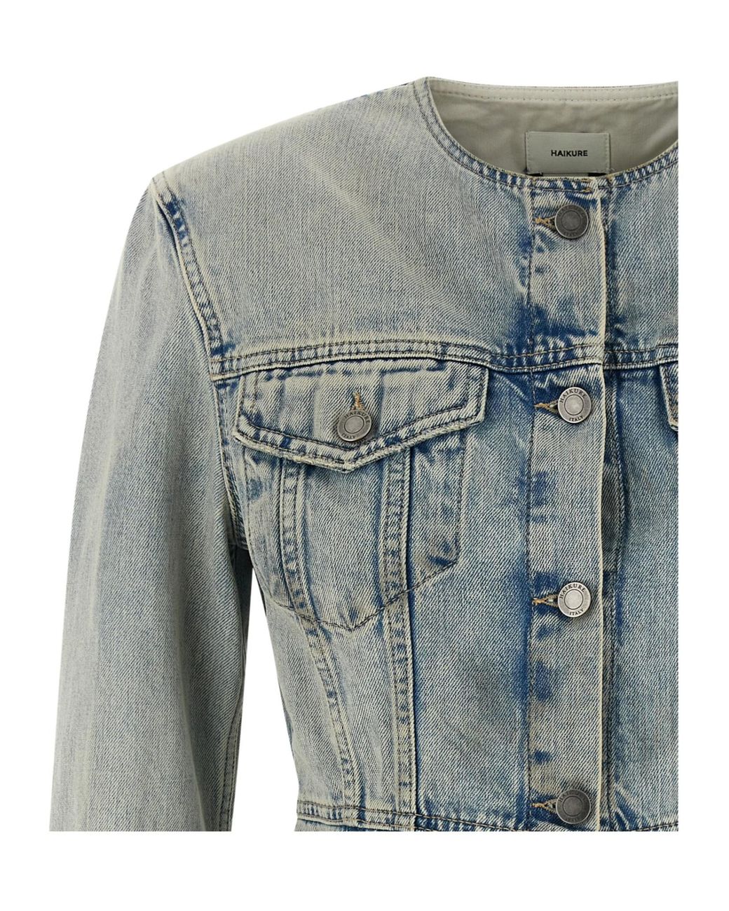 Haikure Blue Temple Fitted Denim Jacket