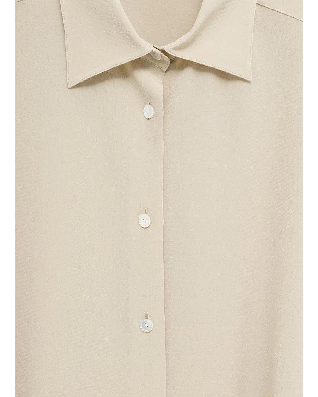 The Row Natural Button Round Hem Top