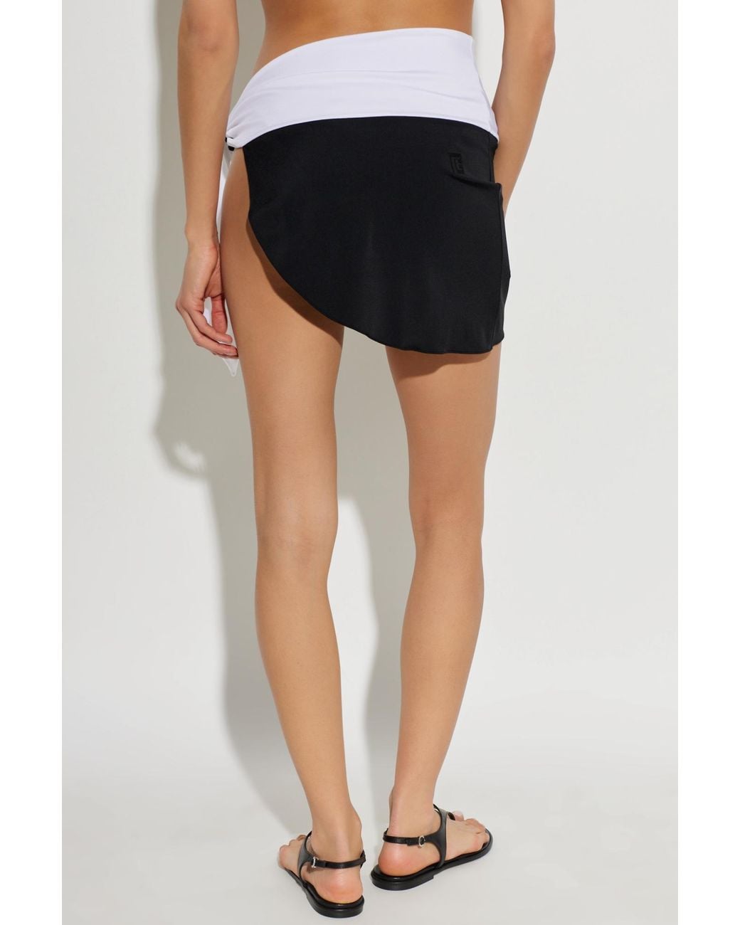 Balmain Black Asymmetrical Beach Dress
