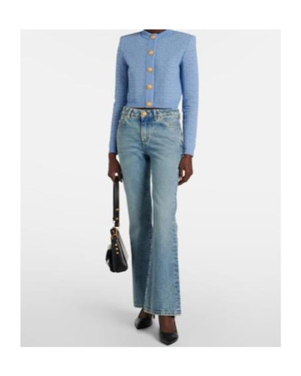 Balmain Blue Low-Rise Bootcut Jeans