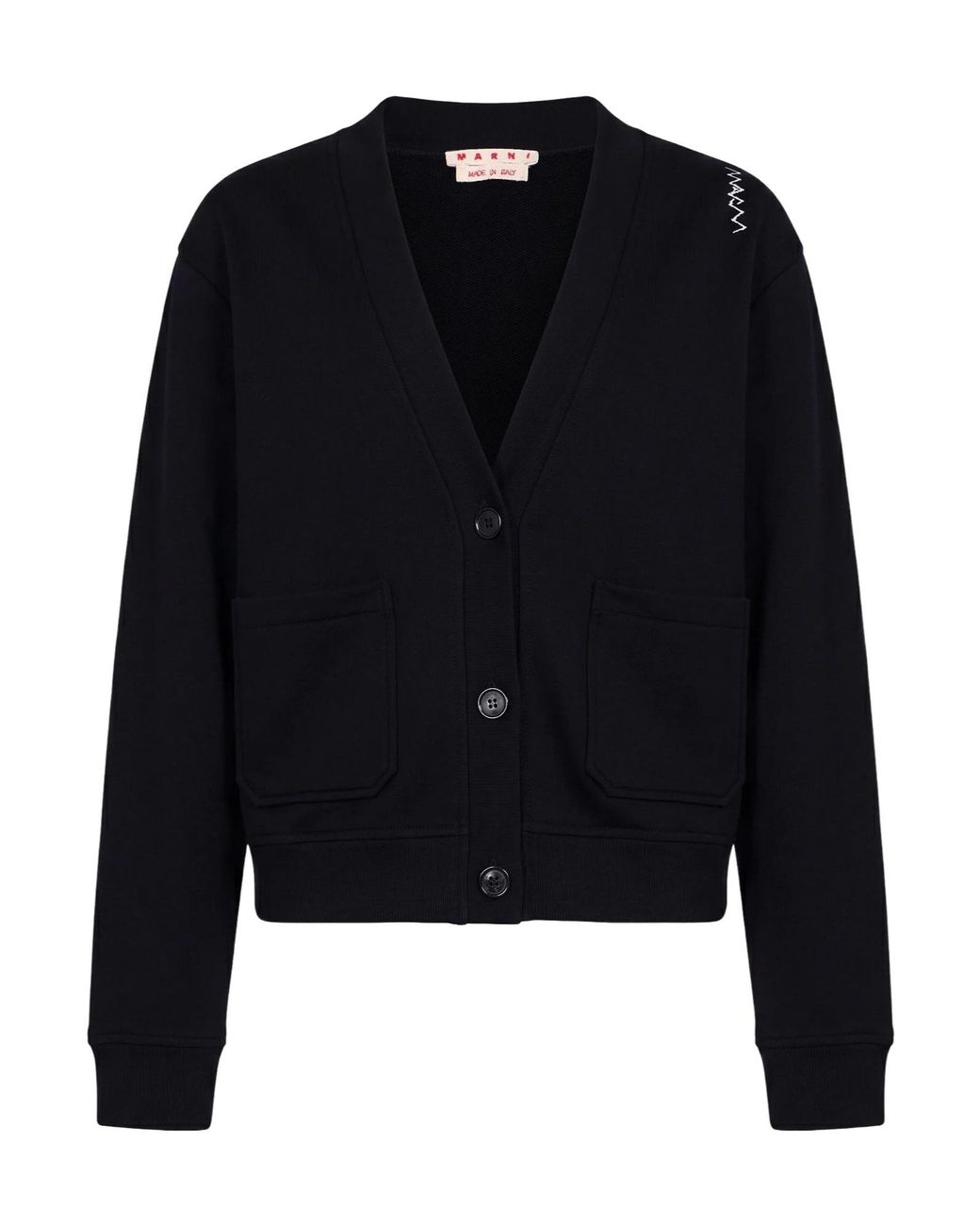 Marni Black Solid Color Long-Sleeve Sweatshirt