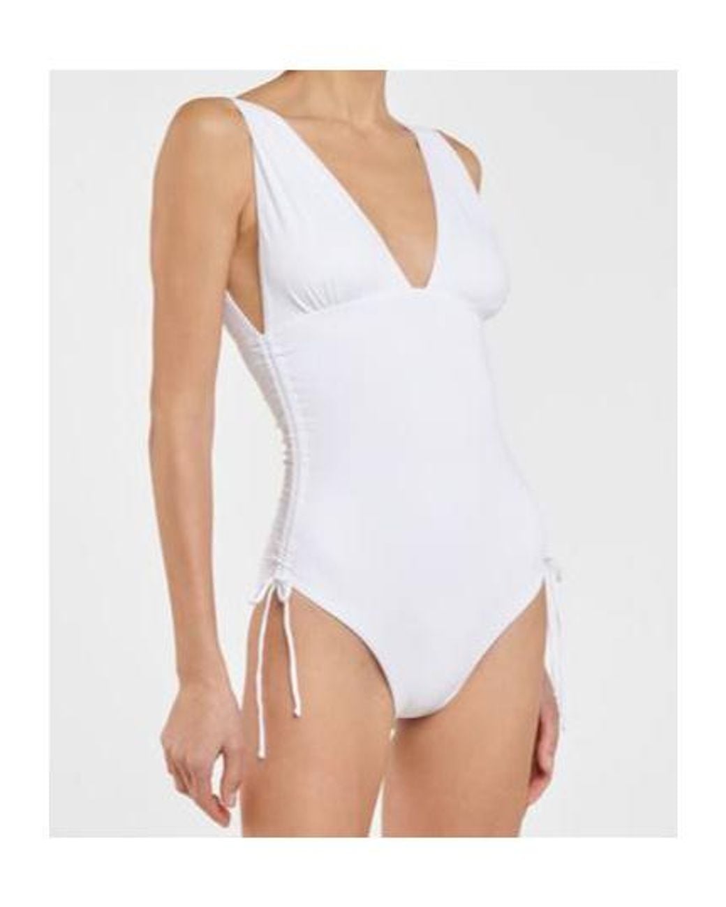 Melissa Odabash White Chile Ruched Swimsuit