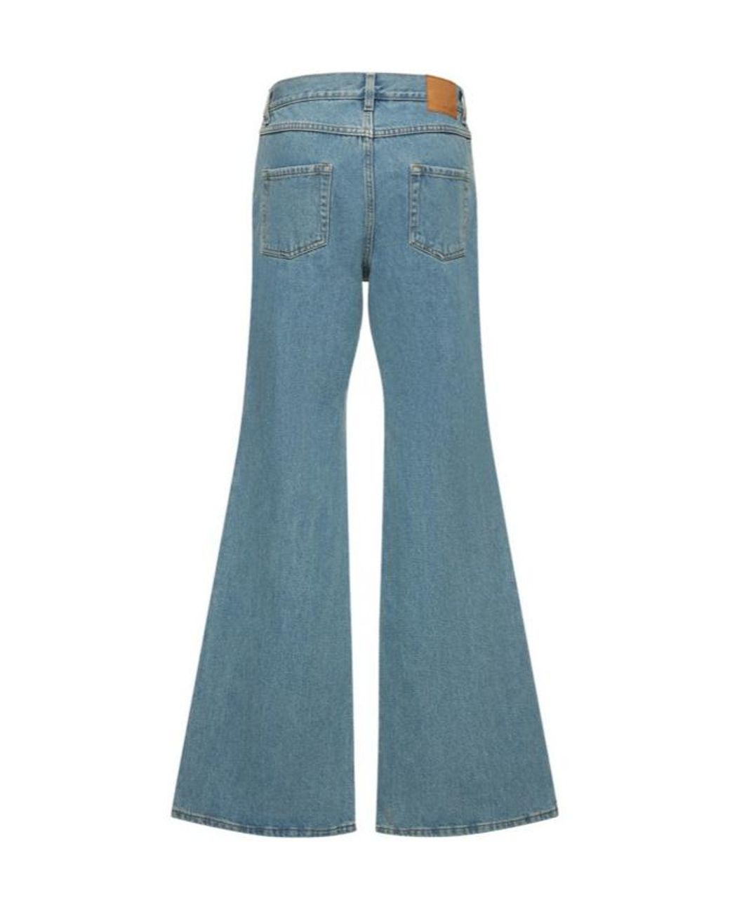 Magda Butrym Blue High Rise Flared Cotton Denim Jeans
