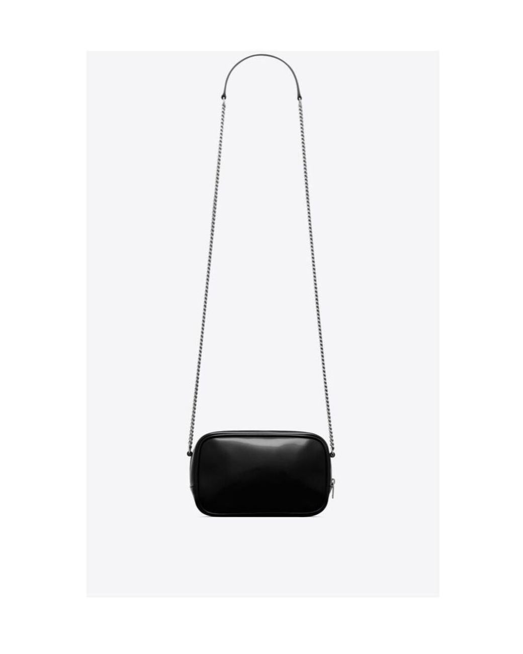 Saint Laurent White Lou Mini Logo Lettering Shoulder Bag