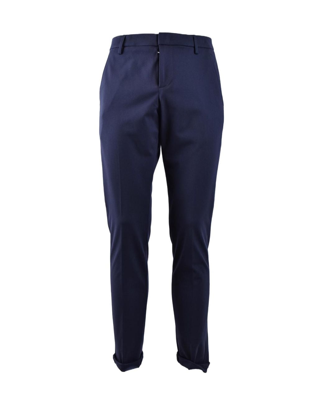 Dondup Blue Belt-Lined Casual Pants for men