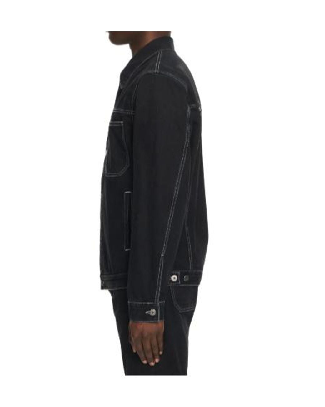 Off-White c/o Virgil Abloh Black Half Arrow Relaxed Denim Jacket for men