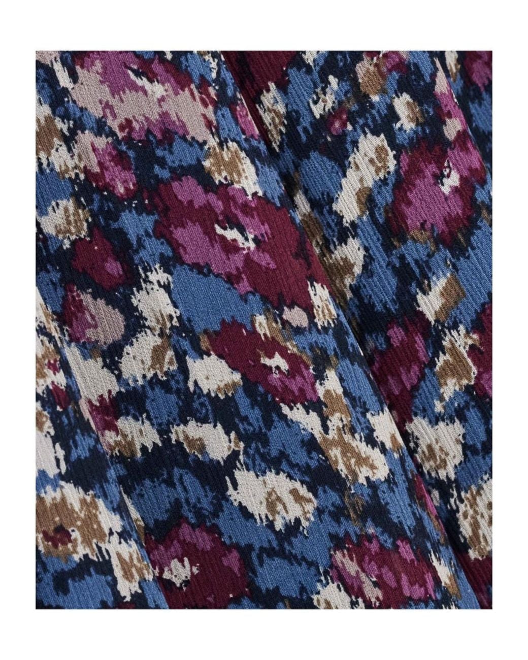 Ba&sh Blue Klap Floral-Print Asymmetric Skirt