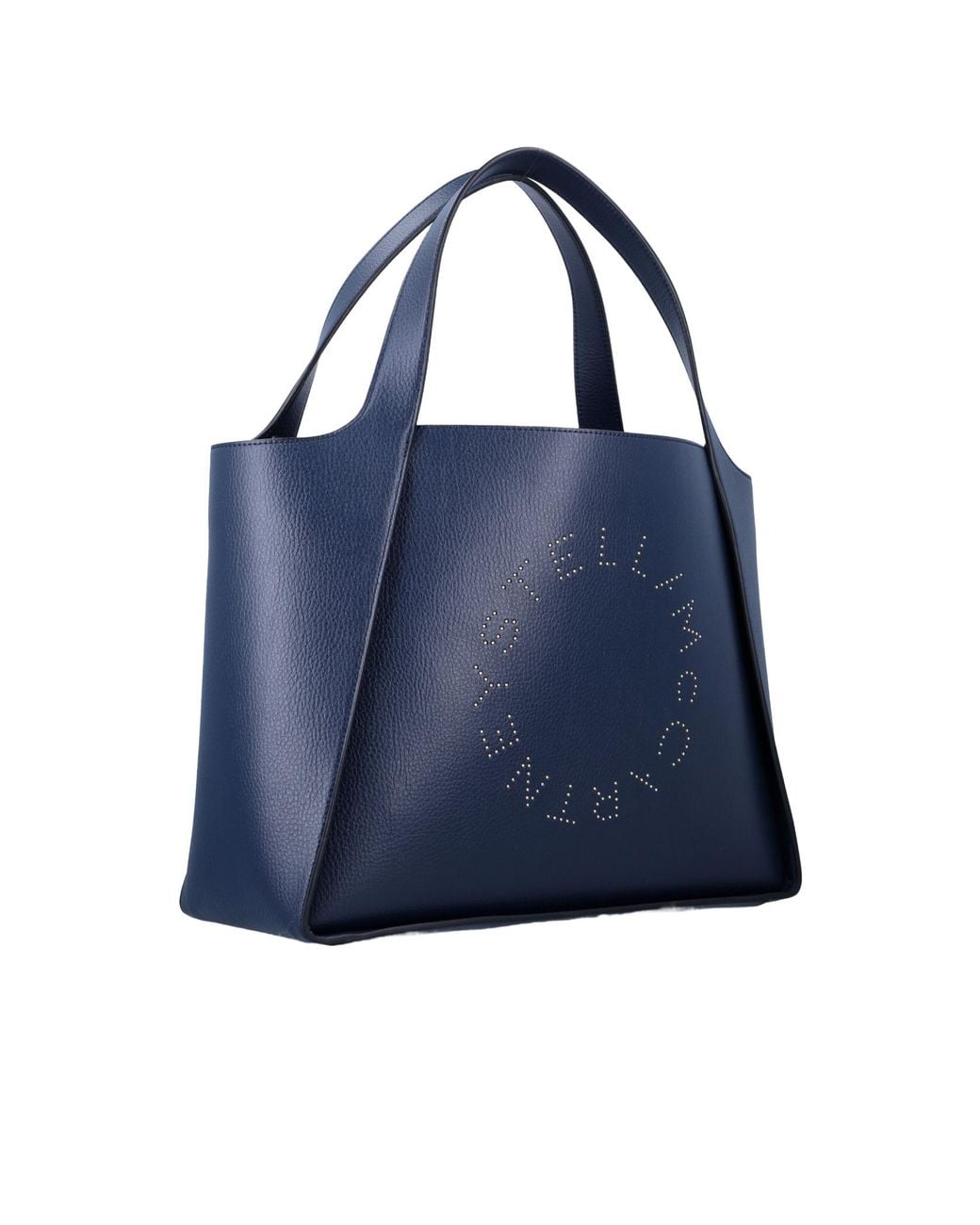 Stella McCartney Blue Logo Perforated Tote Bag