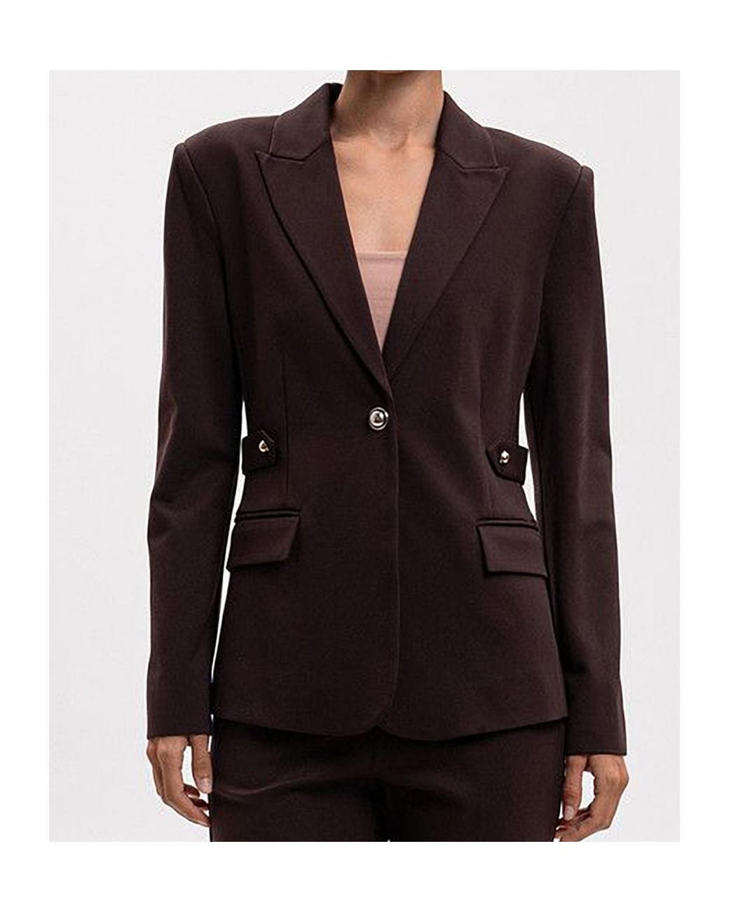 Twinset Brown Single-Button Long-Sleeve Blazer