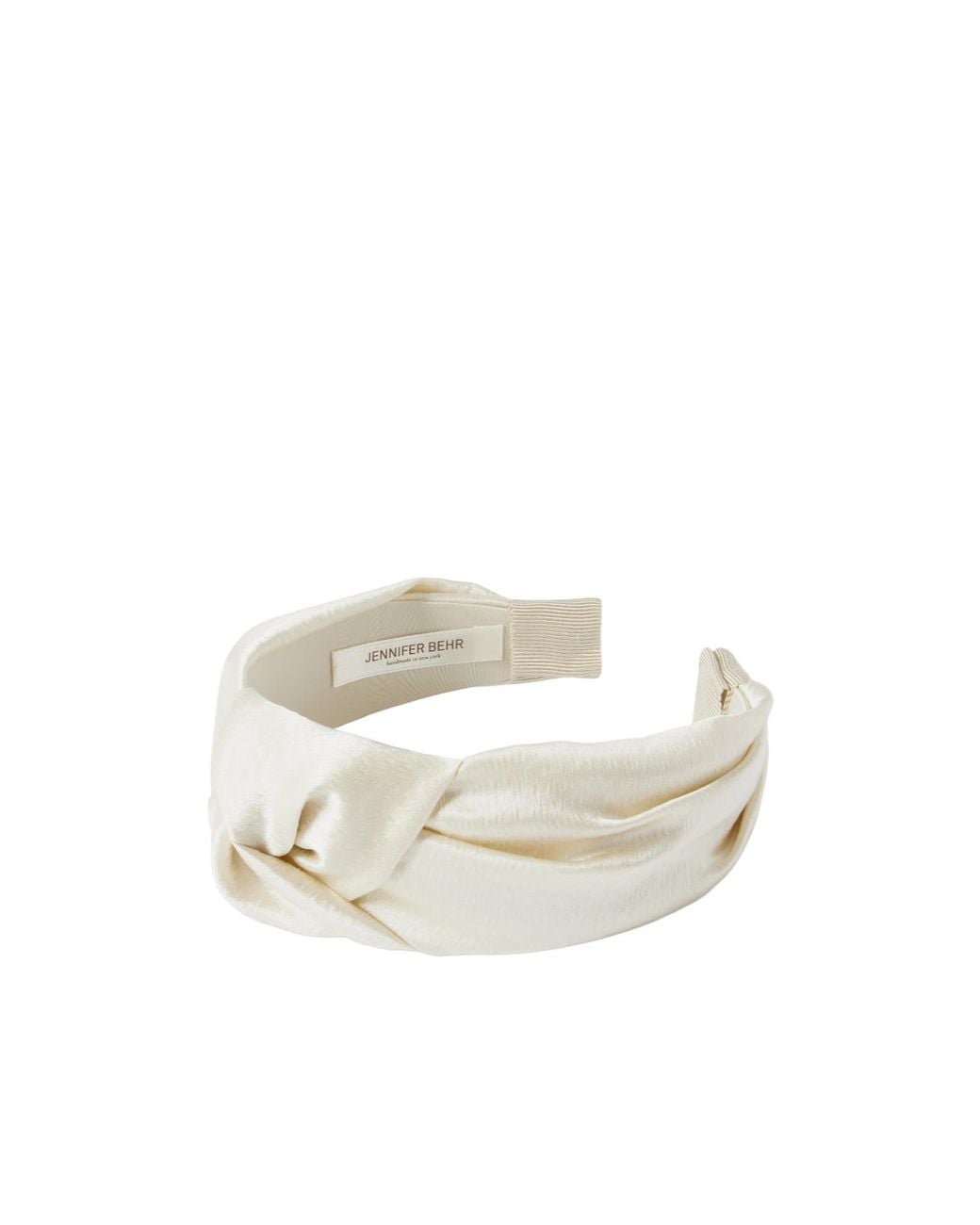 Jennifer Behr White Samaya Hammered Silk Headband