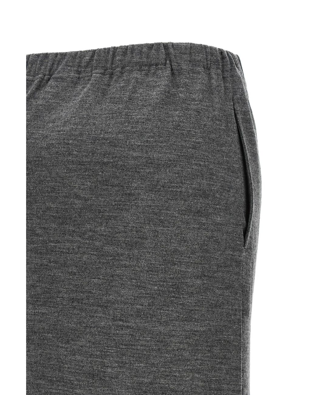Junya Watanabe Gray Mélange-Effect Midi Skirt