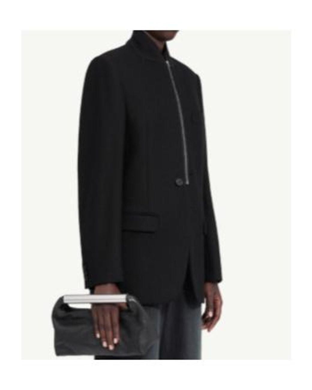 MM6 by Maison Margiela Black Long Sleeve Zip-Front Blazer