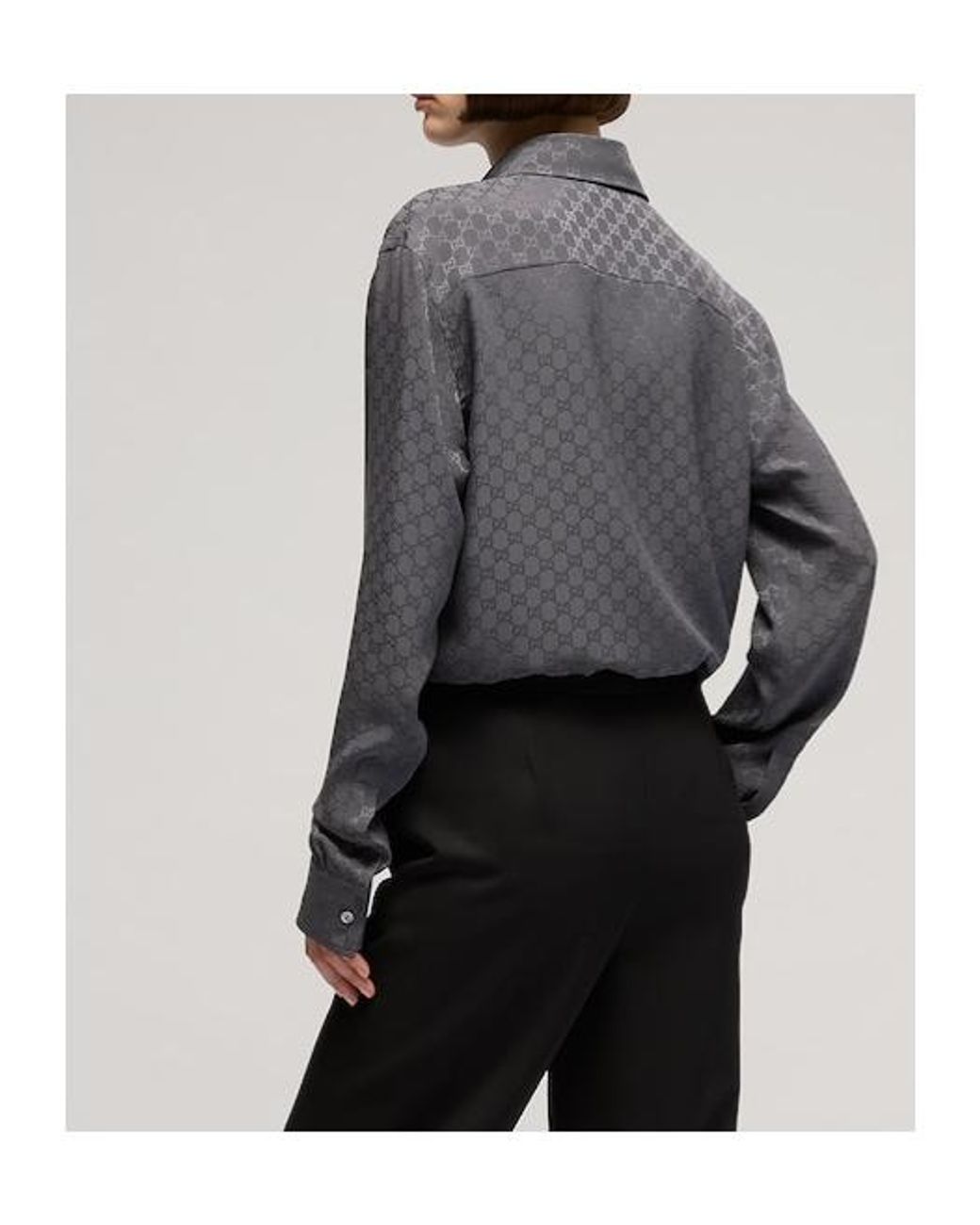Gucci Gray Gg Jacquard Shirt