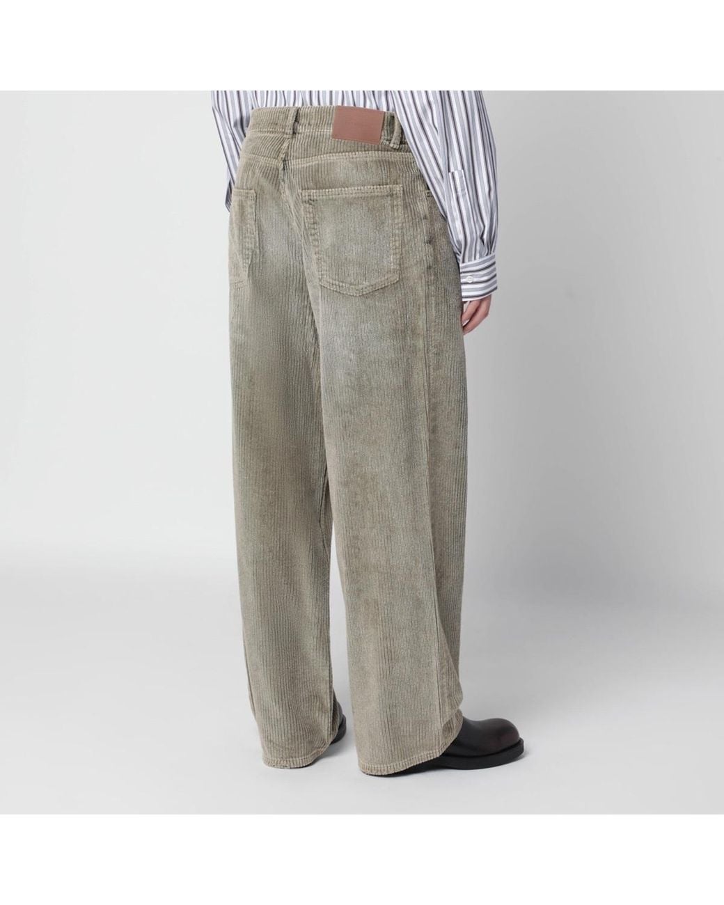Our Legacy Gray Wide-Leg Corduroy Pants for men