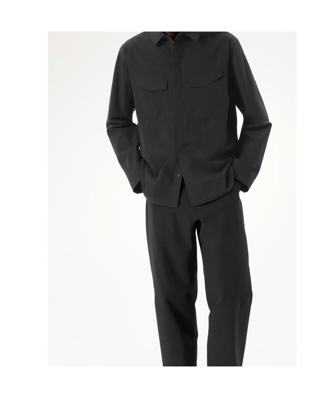 Veilance Black Arc'Teryx Utility Pocket Shirt for men