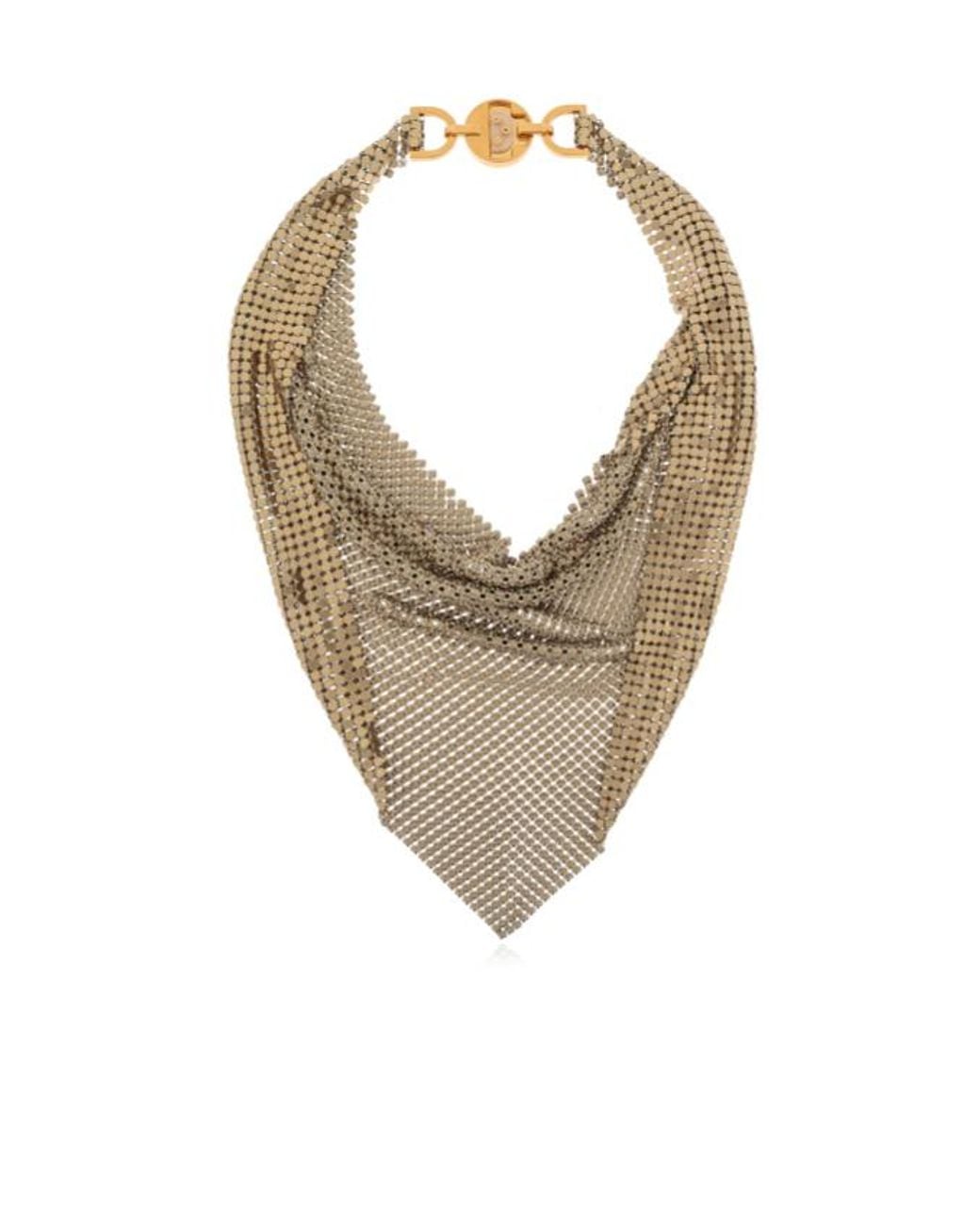 Versace White Medusa Head Motif Embellished Necklace