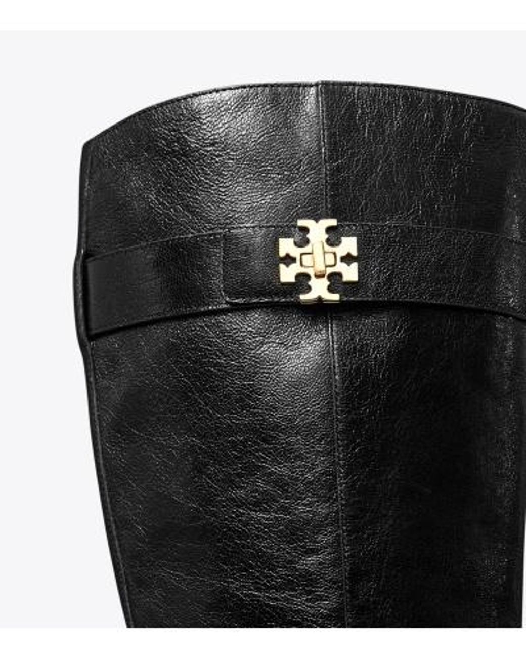 Tory Burch Black Logo Plaque Boots