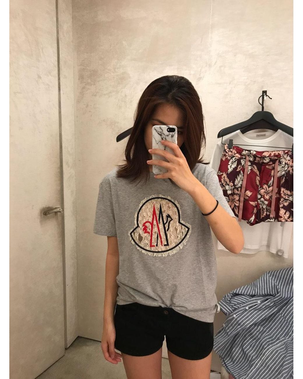 Moncler Gray Crew Neck Short-Sleeve T-Shirt