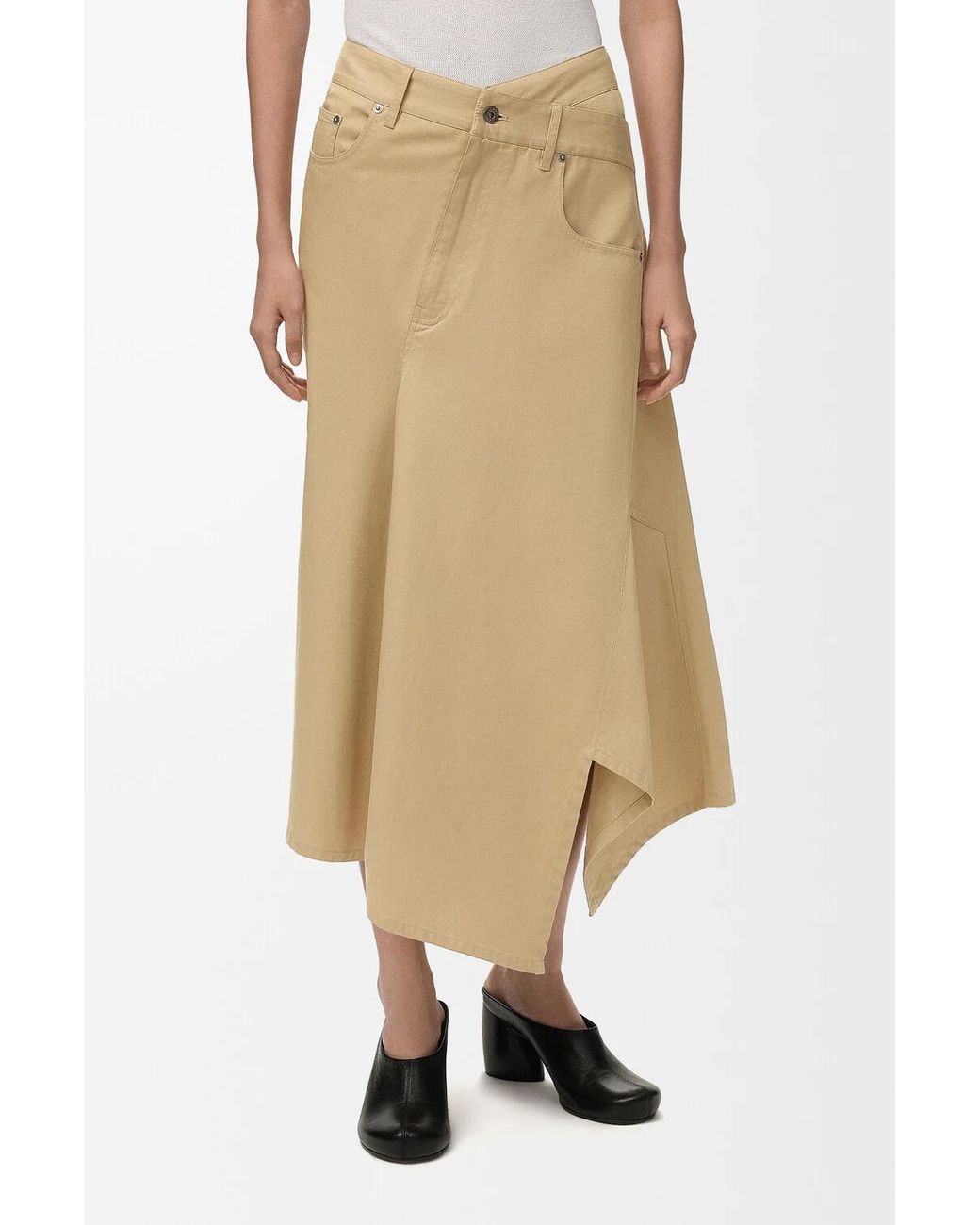Loewe Natural Asymmetric Mid Waist Skirt