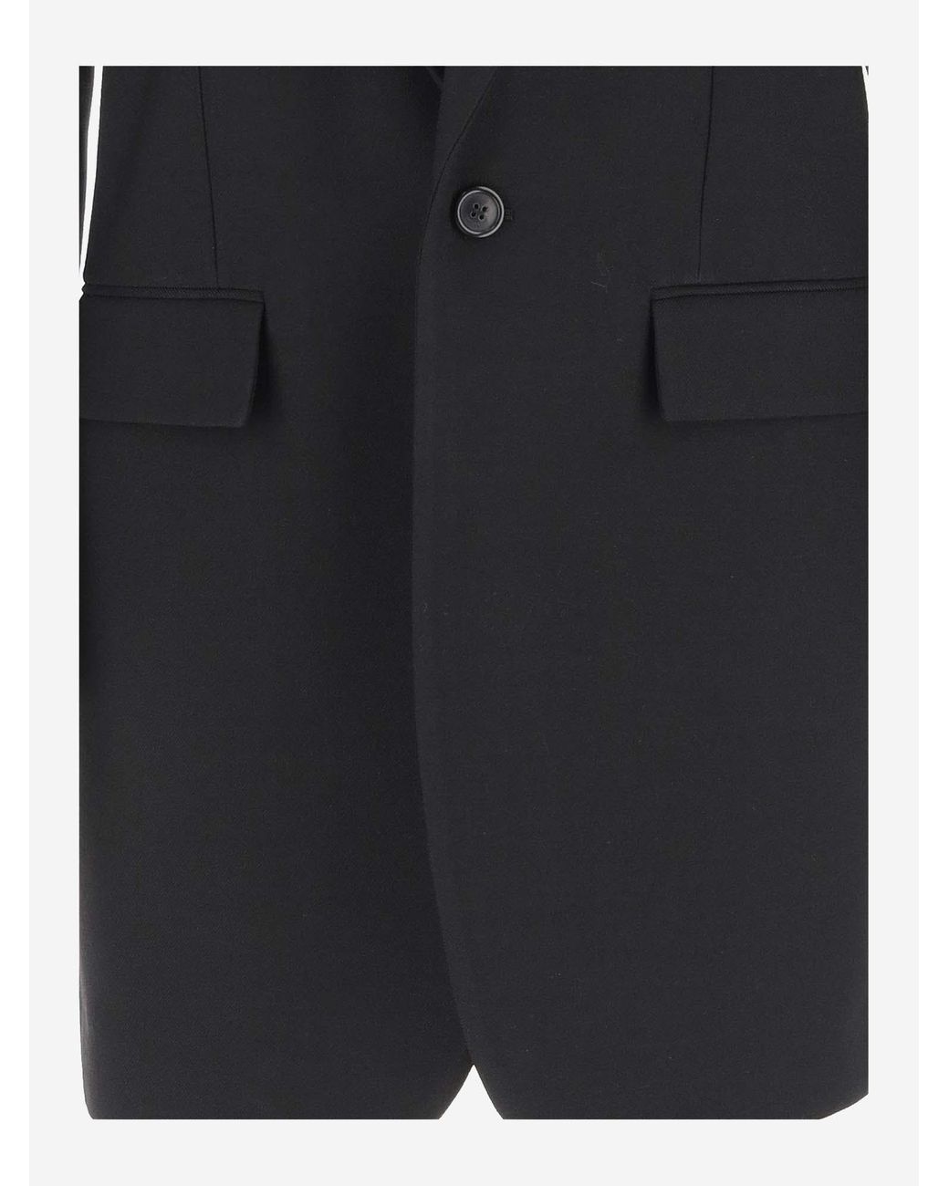 Saint Laurent Black Single-Breasted Long Jacket