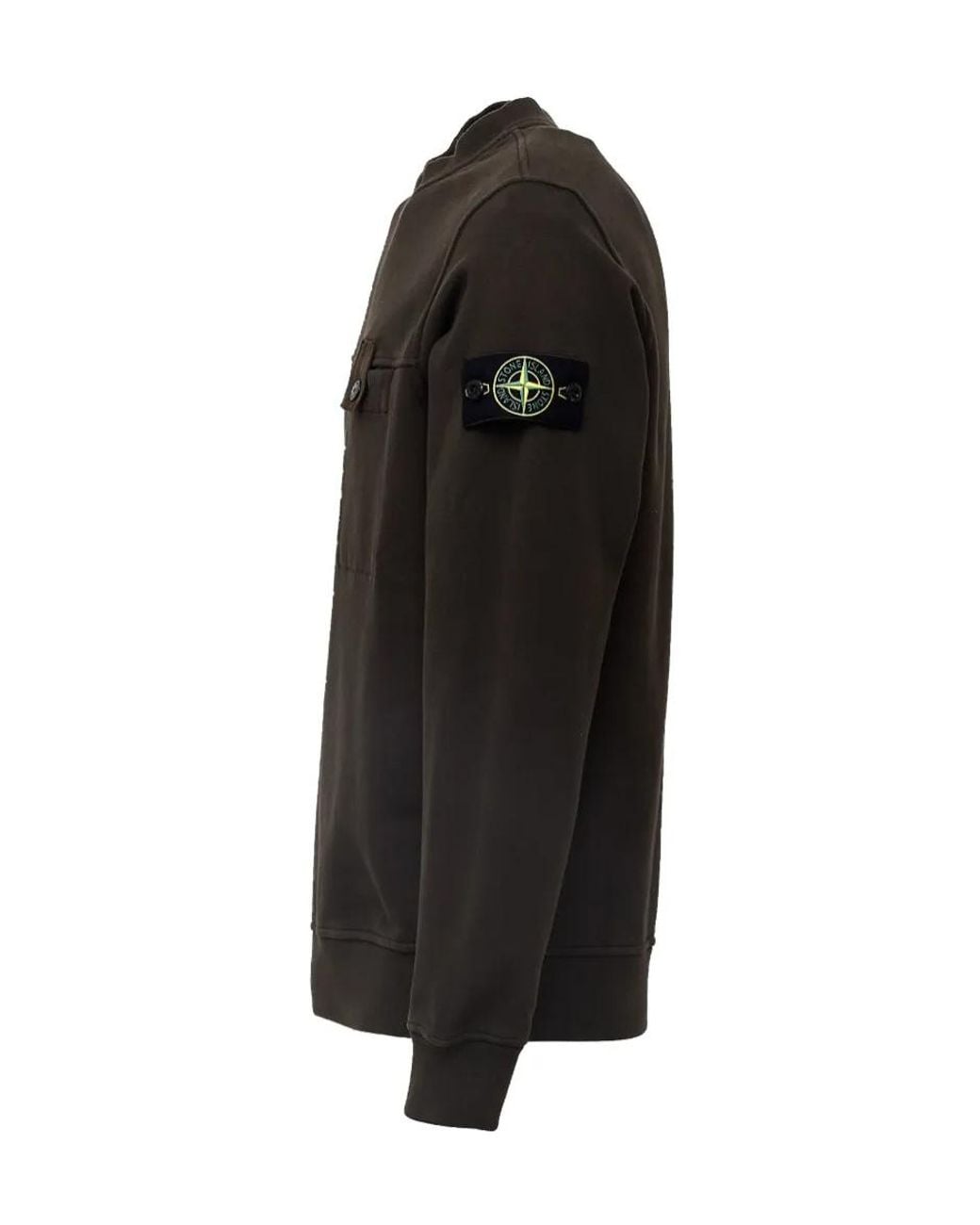 Stone Island Black Button-Pocket Logo-Patch Sweater for men