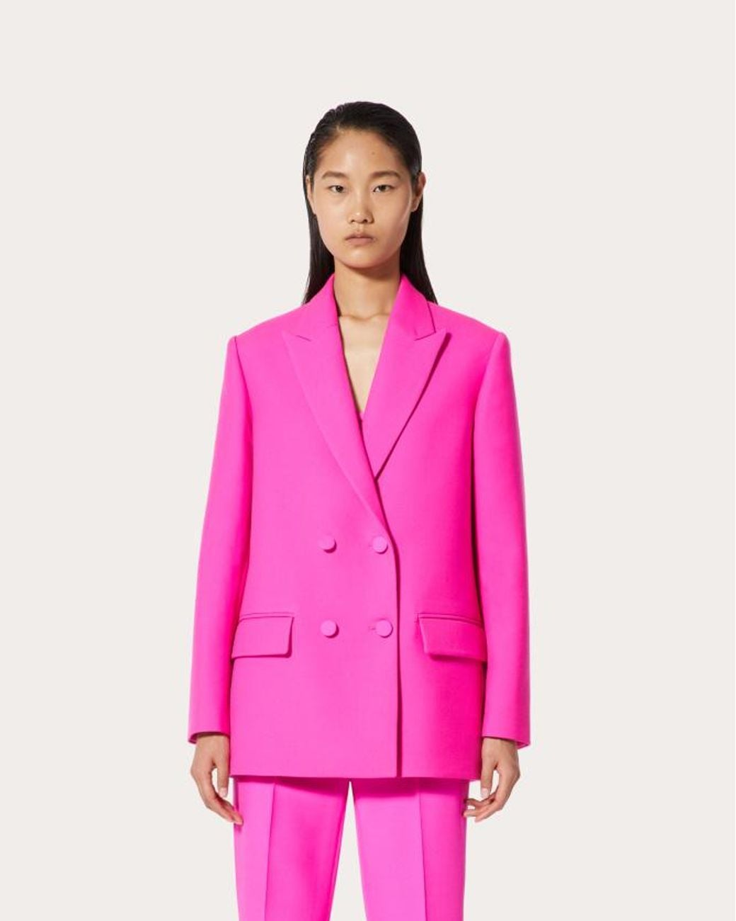 Valentino Pink Double-Breasted Blazer