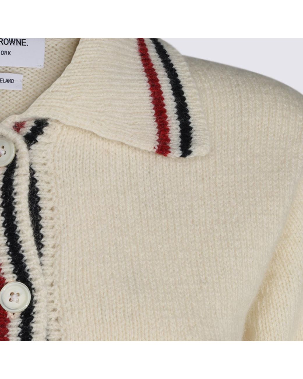 Thom Browne Natural Long-Sleeved Button-Up Cardigan