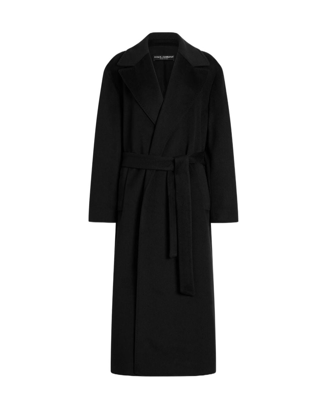 Dolce & Gabbana Black Belted Long Coat